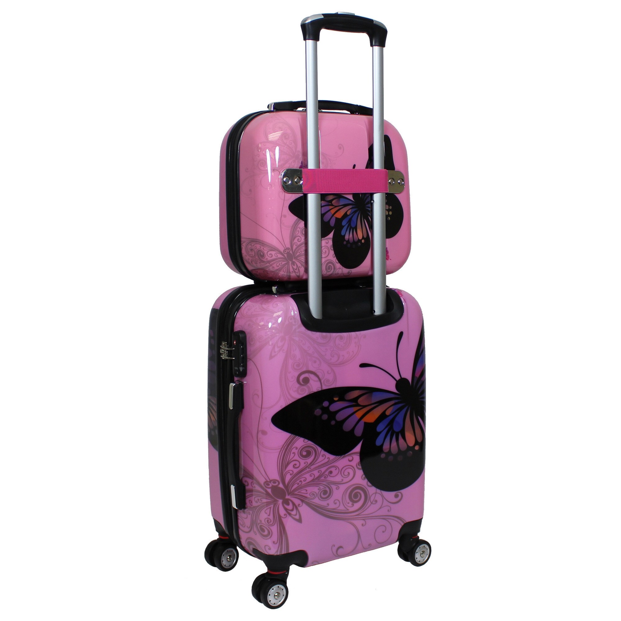 World Traveler Butterfly 2-piece Hardside Carry-on Spinner Luggage Set in  White (As Is Item) - Bed Bath & Beyond - 10783825