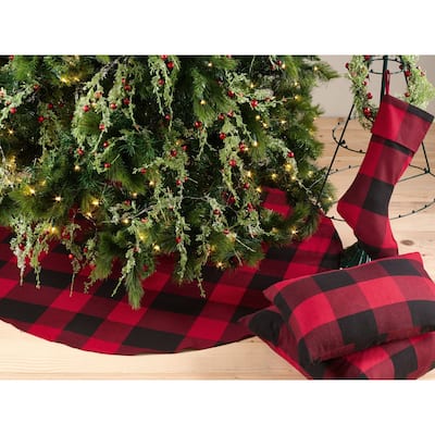 Buffalo Plaid Design Decorative Cotton Christmas Stocking