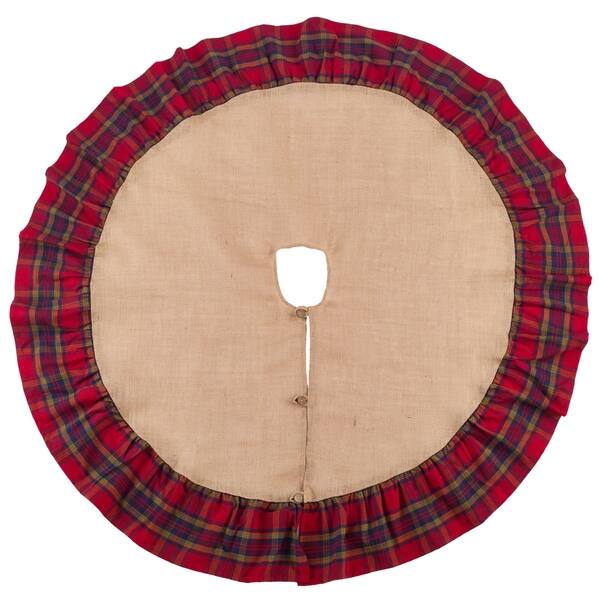 Shop Glendora Collection Plaid Ruffle Design Jute Tree Skirt