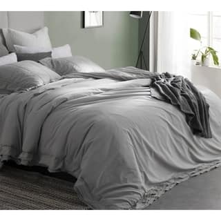 Light Grey 100% Cotton 3 Piece Duvet Cover Set 4 Piece Sheet Set Pre-washed  200 TC Percale 