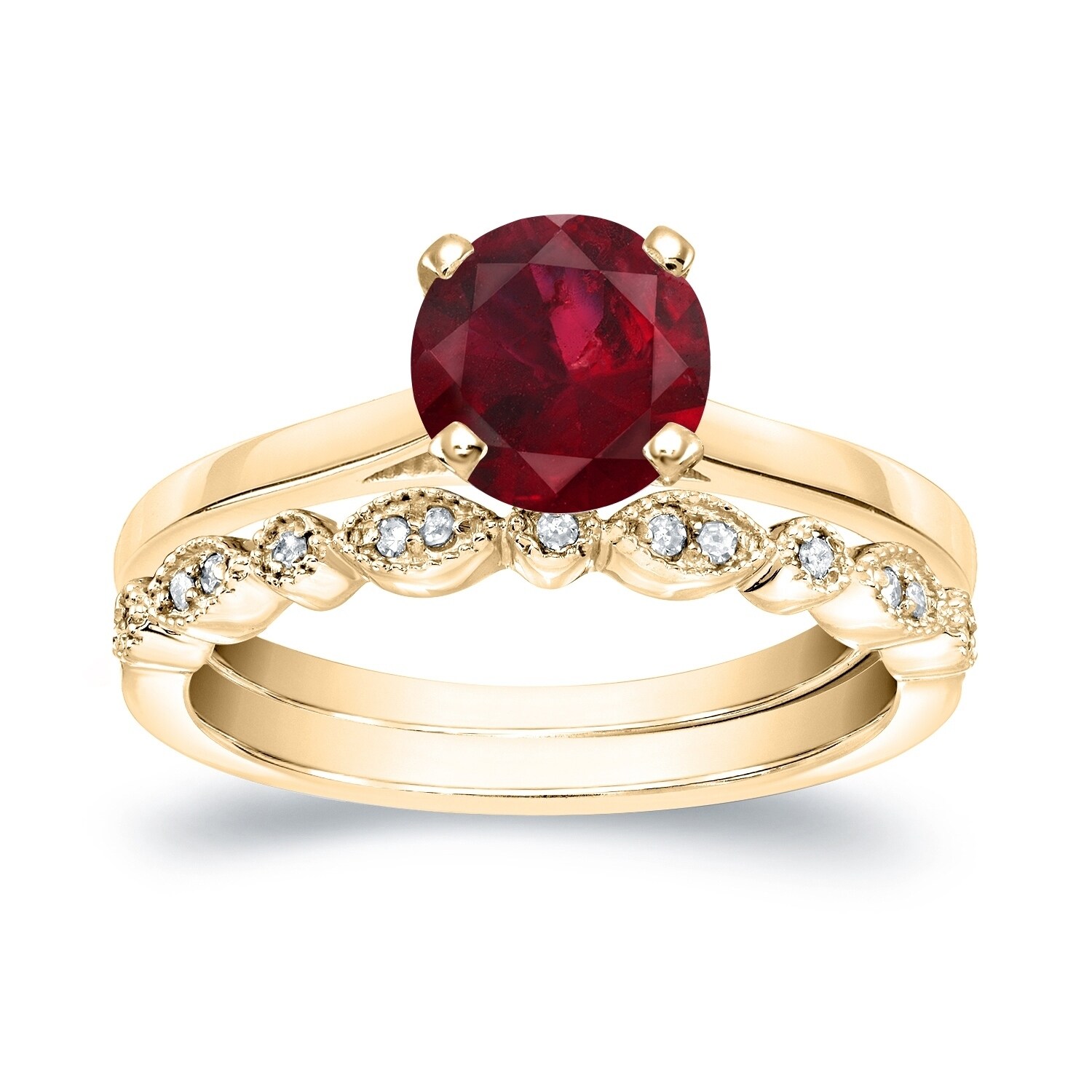 July S Birthstone Rings White Gold Ruby Wedding Ring Adrb525