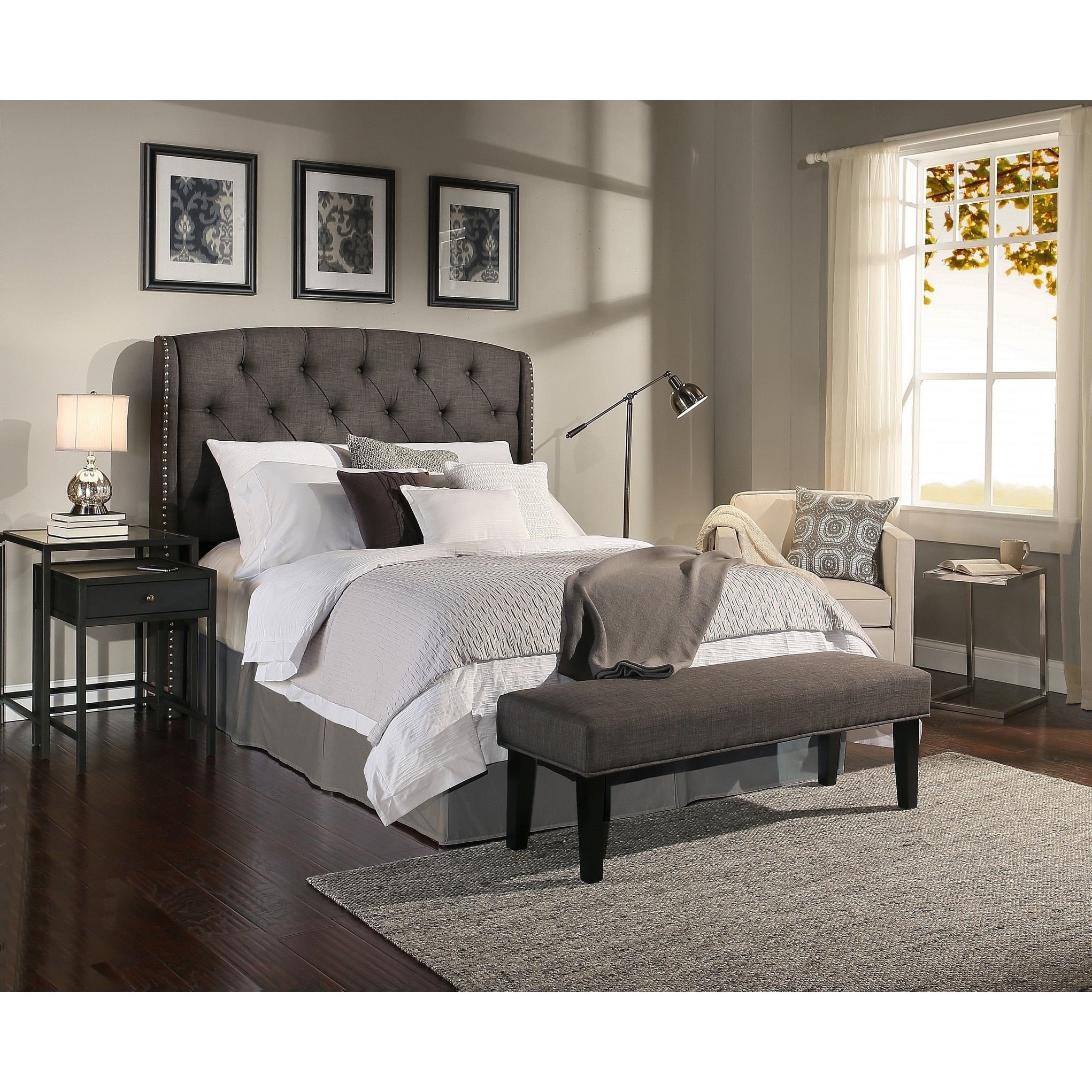 Costello Fully Upholstered Queen Bed Ivory