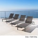 Cape Coral Outdoor Aluminum Chaise Lounge (Set of 4) by Christopher Knight Home - Thumbnail 1
