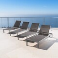 Cape Coral Outdoor Aluminum Chaise Lounge (Set of 4) by Christopher Knight Home
