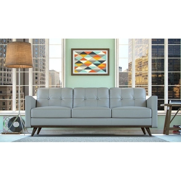 Monika Full Leather Mid Century Sofa Free Shipping Today Monika Full Leather Mid Century Sofa Free Shipping Today 17429867