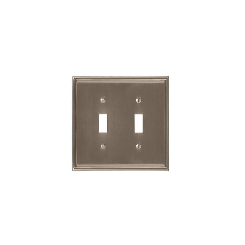 Mulholland 2 Toggle Satin Nickel Wall Plate - Silver
