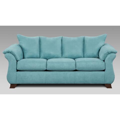 Blue Microfiber Sofas Couches Online At Our Best Aruca Sensations Capri Microfiber Pillow Back Sofa
