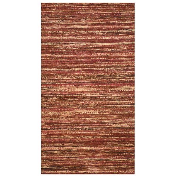 Handmade Chenille Flatweave Rug (India) - 2' x 3'8"