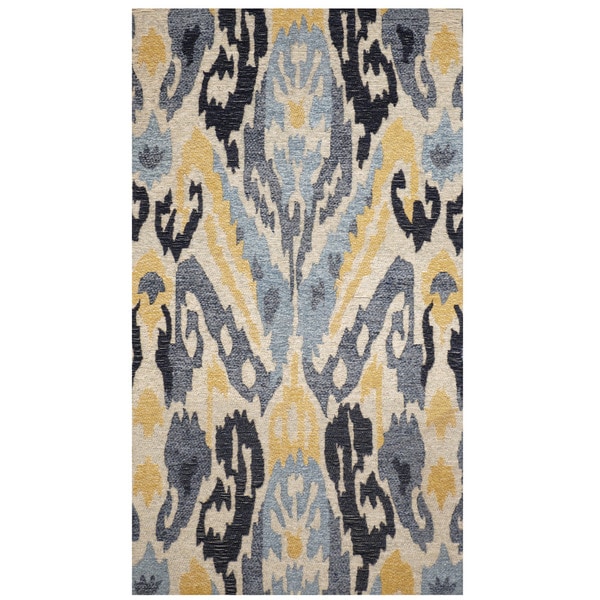 Handmade Chenille Flatweave Ikat Rug (India) - 2'4" x 4'