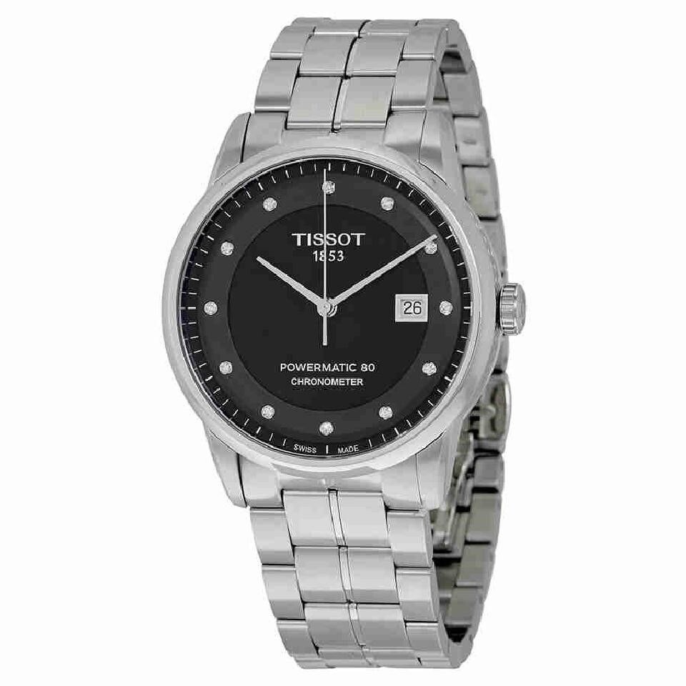 tissot luxury automatic stainless steel black dial men's watch t0864081605100