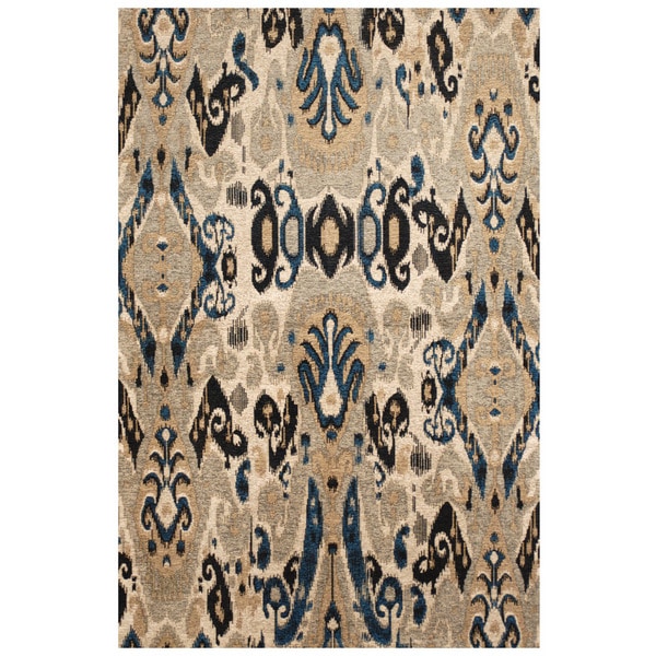 Handmade Chenille Flatweave Ikat Rug (India) - 4' x 6'