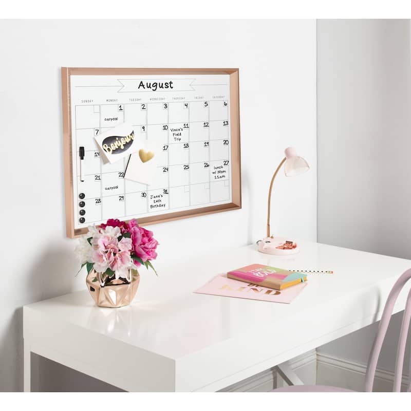 DesignOvation Calter Framed Magnetic Dry Erase Monthly Calendar - 27.5x21.5