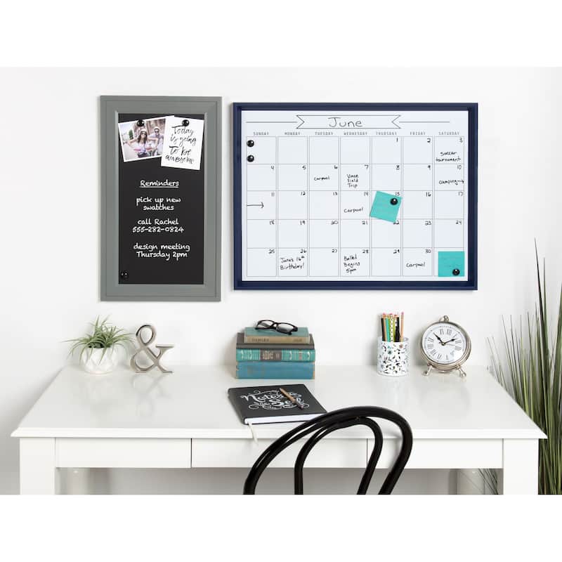 DesignOvation Calter Framed Magnetic Dry Erase Monthly Calendar - 27.5x21.5