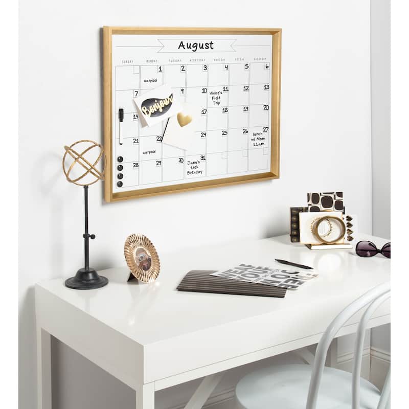 DesignOvation Calter Framed Magnetic Dry Erase Monthly Calendar - 27.5x21.5