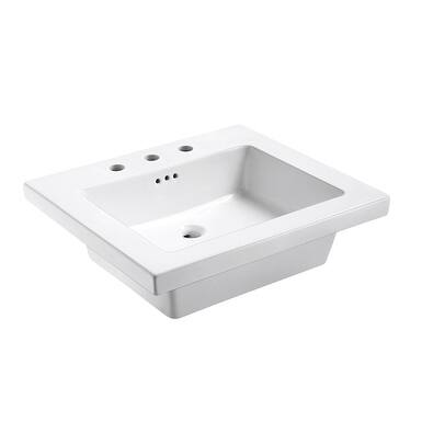 Eclipse 25" W x 22" L Virtuous China Vanity Top in White