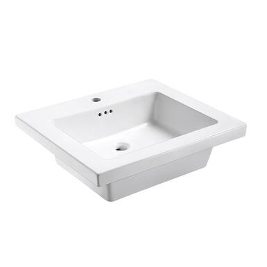 Eclipse 25" W x 22" L Virtuous China Vanity Top in White