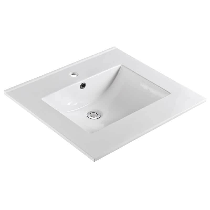 Unique 25" W x 22" L Virtuous China Vanity Top in White