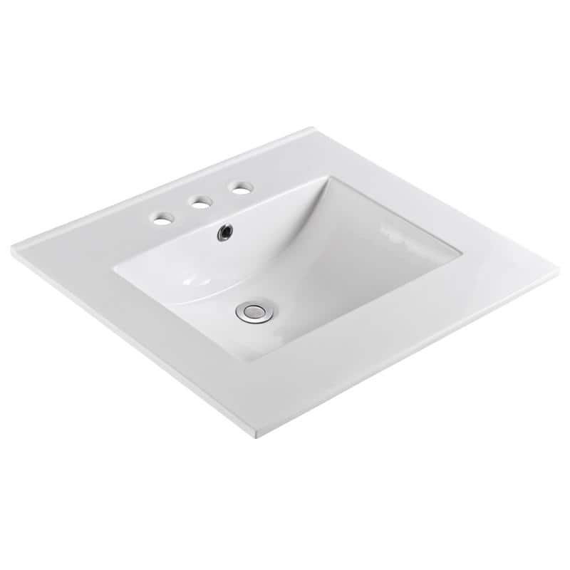 Unique 25" W x 22" L Virtuous China Vanity Top in White