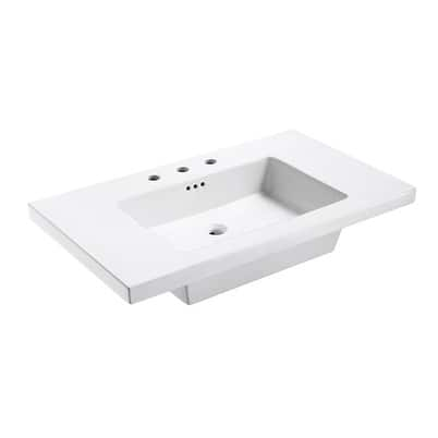 Eclipse 37" W x 22" L Virtuous China Vanity Top in White