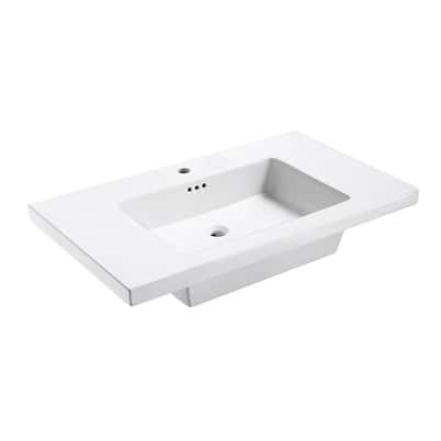 Eclipse 37" W x 22" L Virtuous China Vanity Top in White