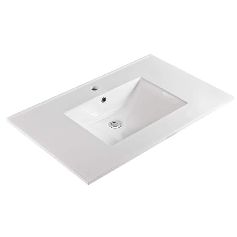 Unique 37" W x 22" L Virtuous China Vanity Top in White