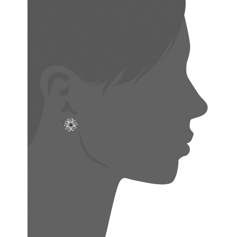 Pinctore Sterling Silver Amethyst flower Stud Earrings