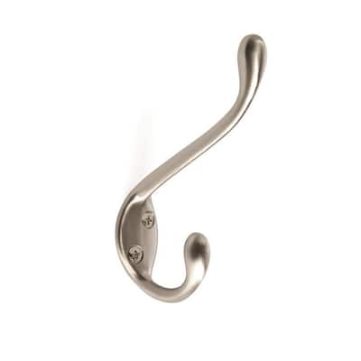 Large Satin Nickel Coat and Hat Hook