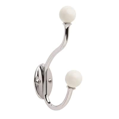 Globe White/Polished Chrome Coat and Hat Hook