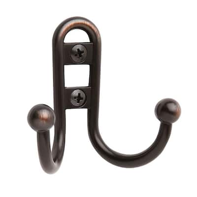 Double Prong Oil-Rubbed Bronze Robe Hook