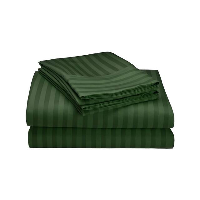 1800 Series Ultra Soft 4-Piece Embossed Stripe Bed Sheet Set