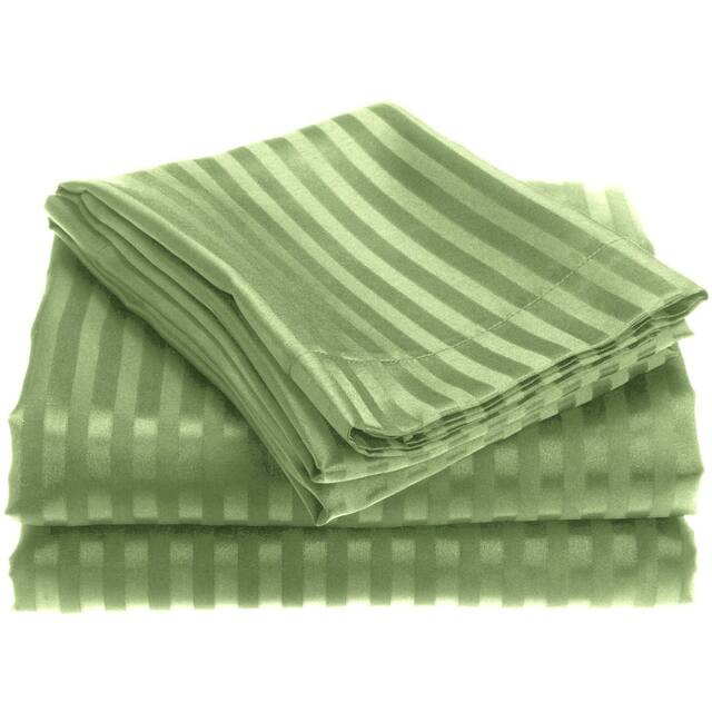 1800 Series Ultra Soft 4-Piece Embossed Stripe Bed Sheet Set