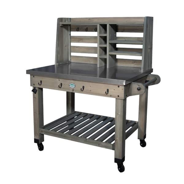 Backyard Discovery Barnwood Serving Cart Overstock 17432773