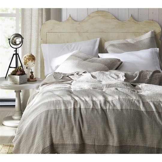 BYB Rustica Portugal - Soft Denim Stone Washed Quilt - Taupe