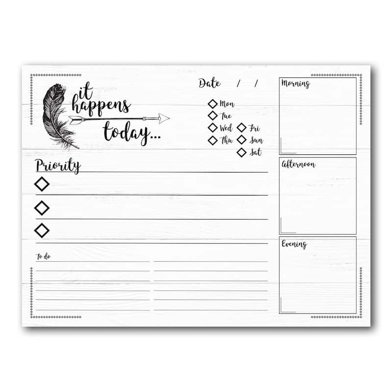 R2H Methods 'It Happens Today' Dry Erase Daily Planner on ArtPlexi