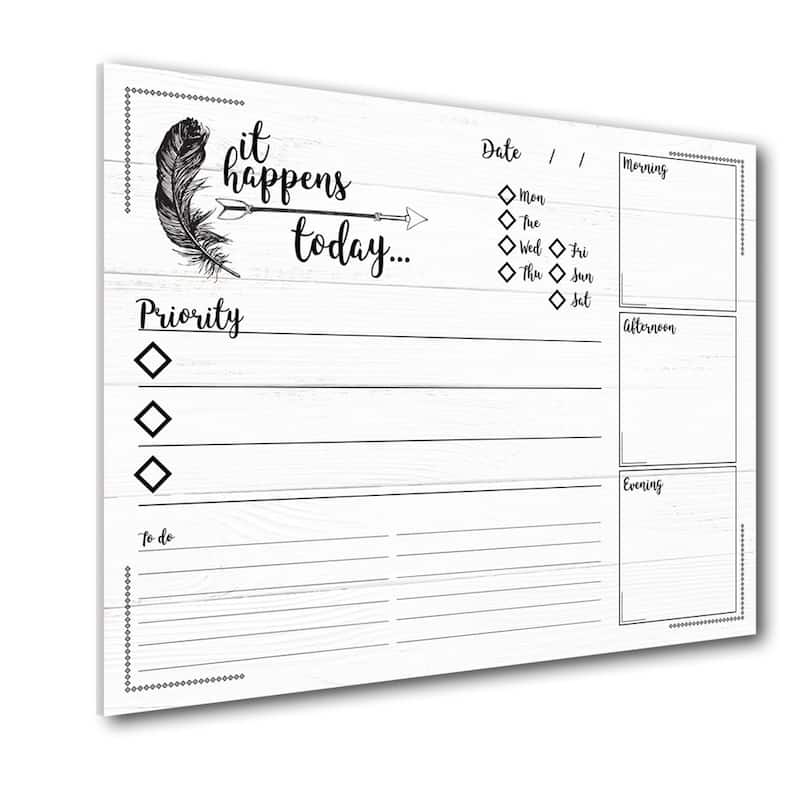 R2H Methods 'It Happens Today' Dry Erase Daily Planner on ArtPlexi