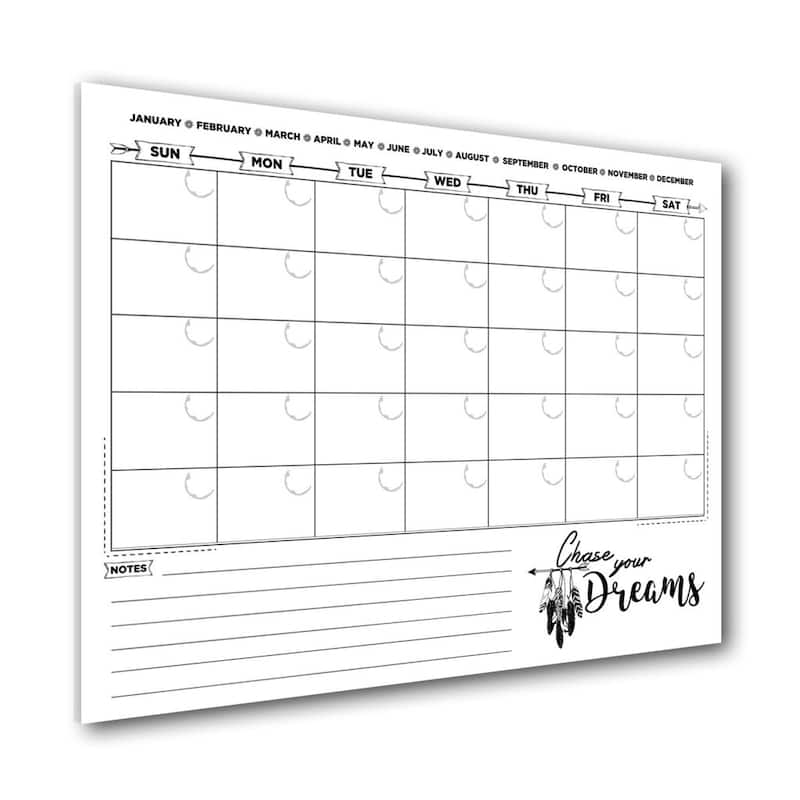 R2H Methods 'Chase Your Dreams' Dry Erase Monthly Calendar on ArtPlexi