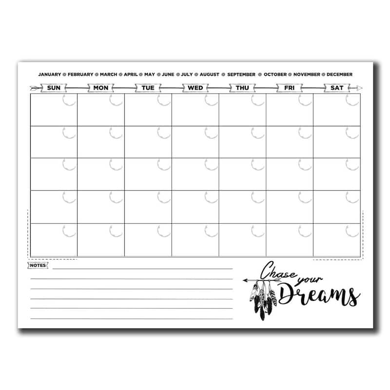 R2H Methods 'Chase Your Dreams' Dry Erase Monthly Calendar on ArtPlexi