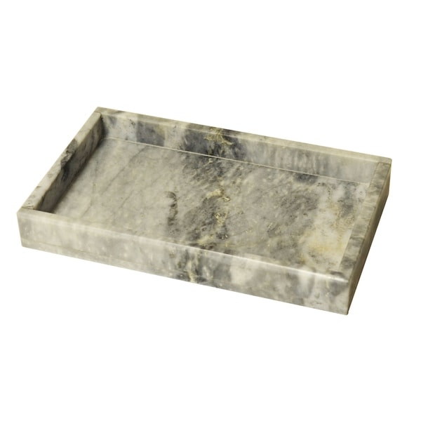 Polished Marble Tray, Cloud Gray, Shower and Bathroom Accessory