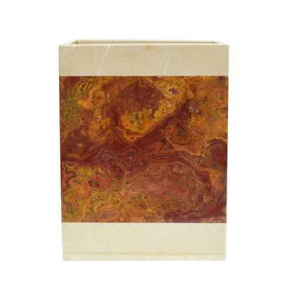 Marble Wastebasket, Desert Sand and Amber