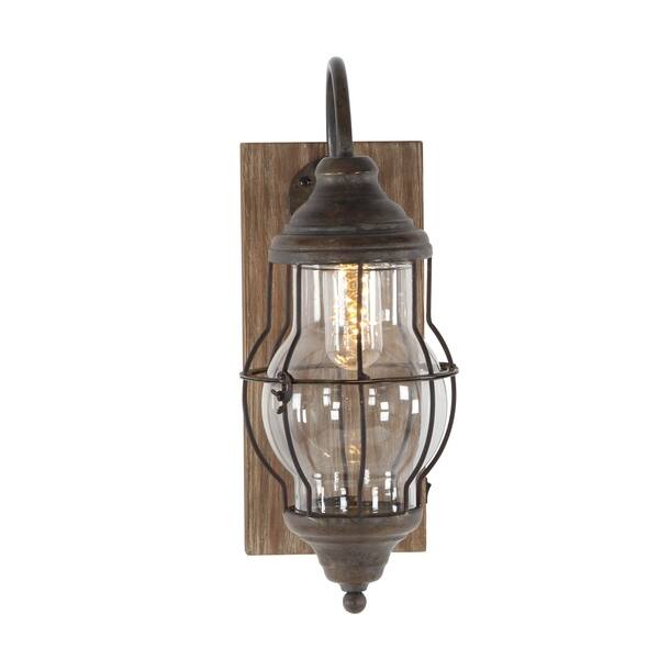 Farmhouse Brown Rectangular Battery Operated Led Wall Sconce Battery Operated Led Wall Sconce