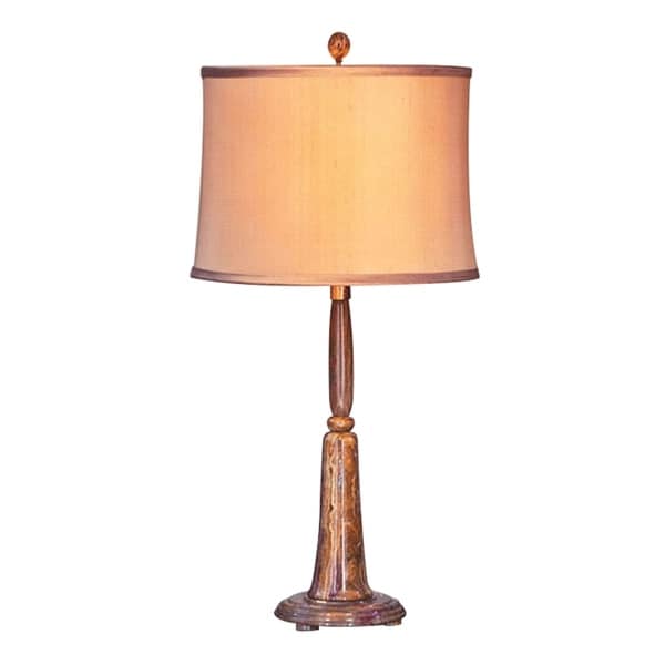 31" Tall Marble Table Lamp "Aaryn" with Linen Shade, Beige