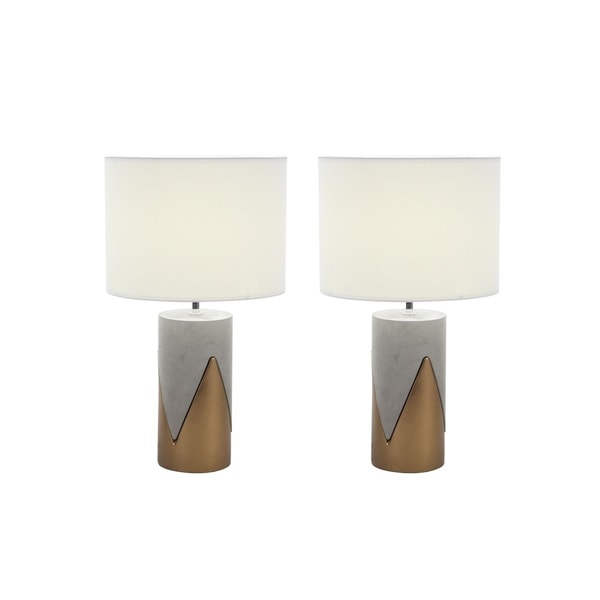 Studio 350 Set of 2, Ceramic Concrete Table Lamp 24 inches high