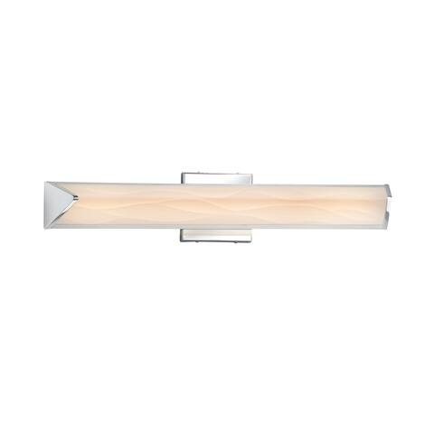 Justice Design Porcelina Apex 20-inch Polished Chrome Linear, Waves Shade - Silver