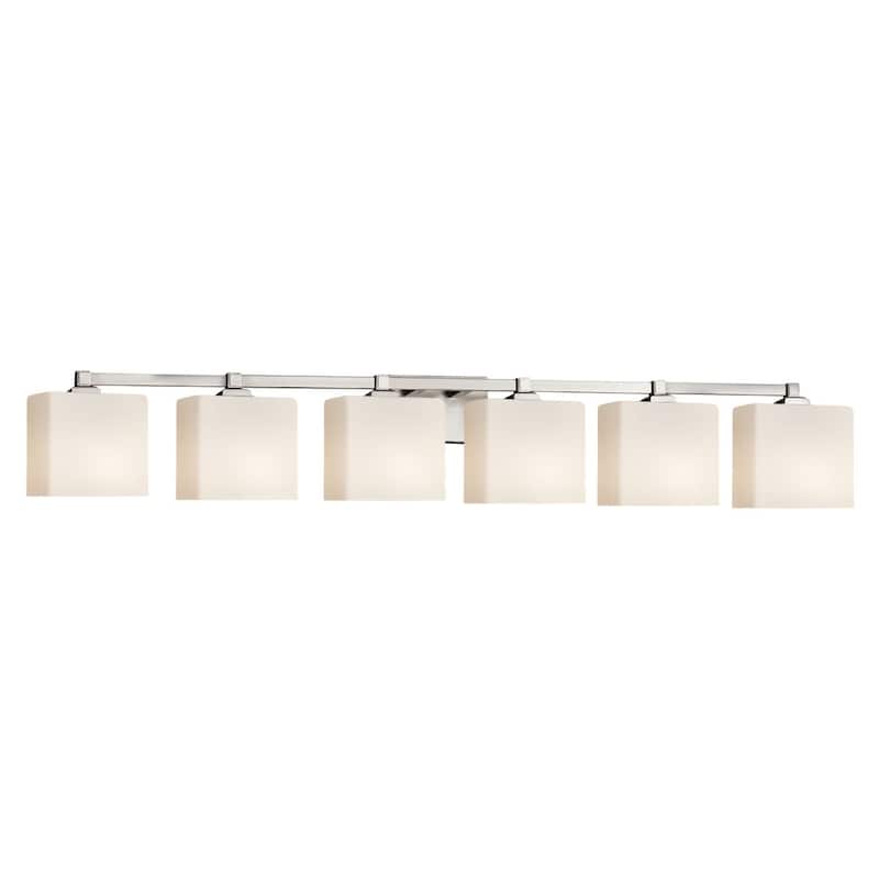 Strick & Bolton Falconet Brushed Nickel Bath Bar (Rectangle Shades) - Silver
