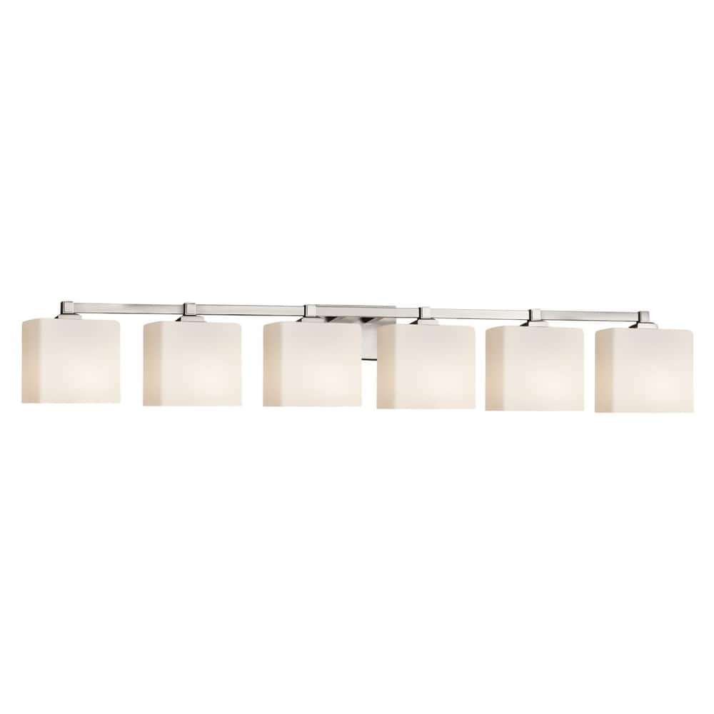 Strick & Bolton Falconet Brushed Nickel Bath Bar (Rectangle Shades) - Silver