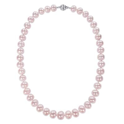 Miadora Signature Collection 14k Yellow Gold Pink Cultured Freshwater Graduated Pearl Necklace (10.5-13 mm)