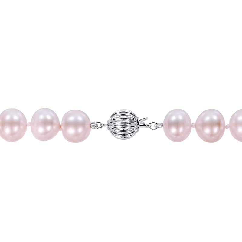 Miadora Signature Collection 14k Yellow Gold Pink Cultured Freshwater Graduated Pearl Necklace (10.5-13 mm)