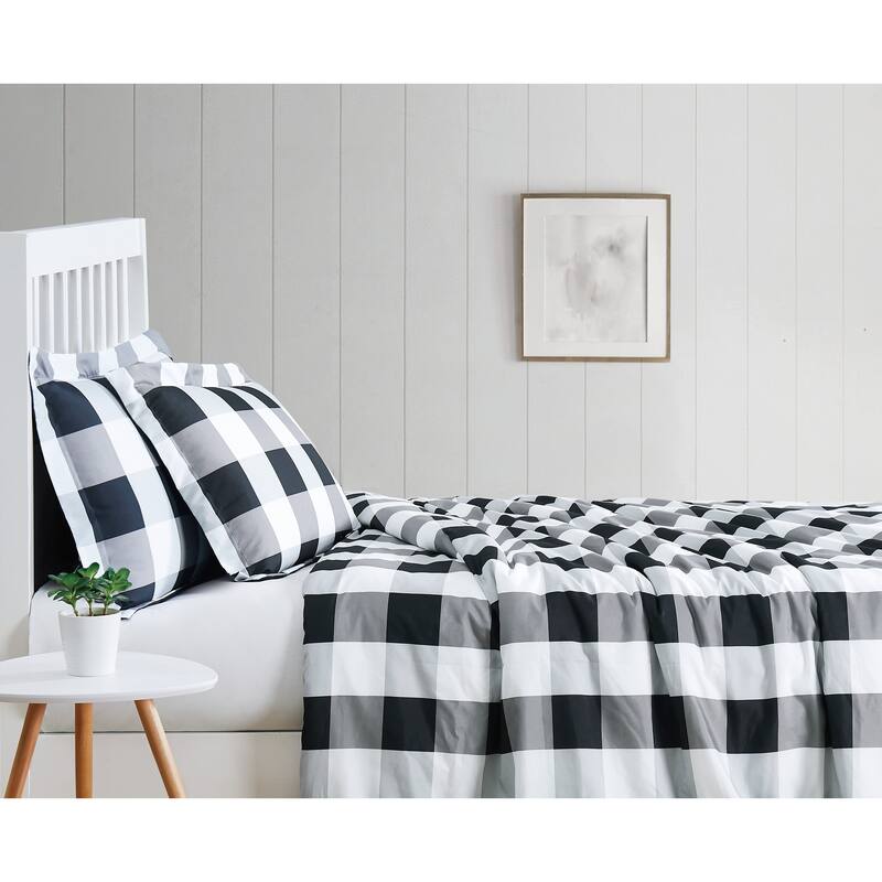 Truly Soft Everyday Buffalo Plaid Printed Duvet Cover Set
