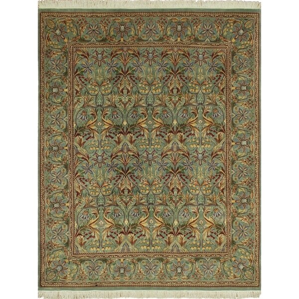 Noori Rug Pak-Persian Wali Botewolf Lt. Green/Gold Rug - 8'0" x 10'1"