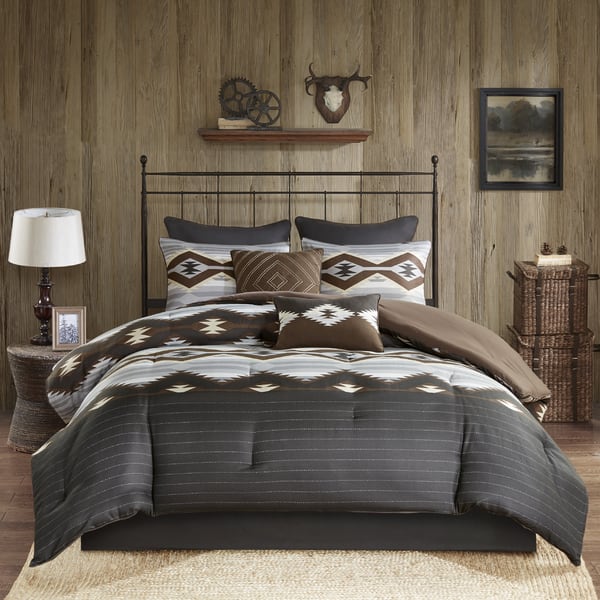 Shop Woolrich Bitter Creek Grey Brown Oversized Comforter Set